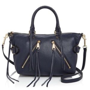 Rebecca Minkoff Moto satchel navy/silver